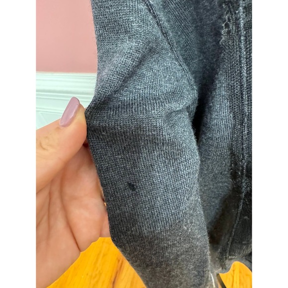 Fuzzi Virgin Wool Mixed Media Sweater in Gray Small Long Sleeve Sequins Knit - Picture 8 of 10